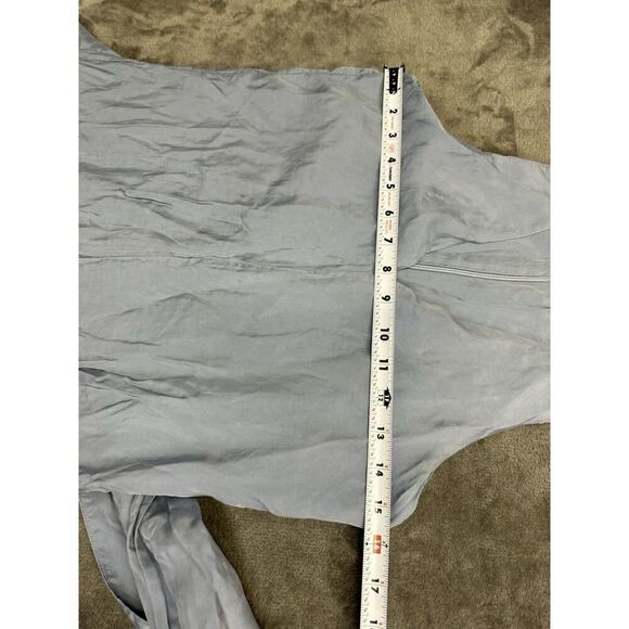 Tibi Cami Jumpsuit Wide Cropped leg Ruffle Hem Blue SZ 0 - Picture 12 of 16